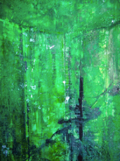 Jenny Learner, (IL), "Emerald", 26 x 20 in., Encaustic