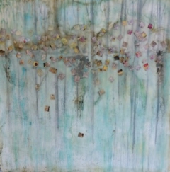 Kate Palmo, (NM), "Summer", 16 x 16 in., Encaustic on Panel