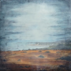 Bridgette Meinhold, (UT), "Pigeon Point Fog", 16 x 16 in., Encaustic, milk paint