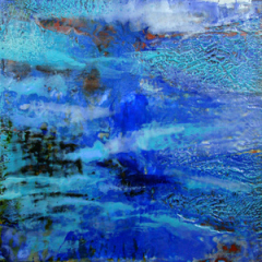 Joni Gruber,(AL),  "It Came From the Sea",12 x 12 in., Encaustic on Panel