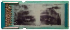 Nicole Fournier, (CA), "6-28-88", 6.25 x 13.75 in., Encaustic medium, computer motherboard