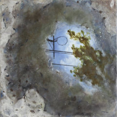 Louise Noel, (CANADA), "Eclaircie (Patch of Blue)", 14 x 14 in., Encaustic